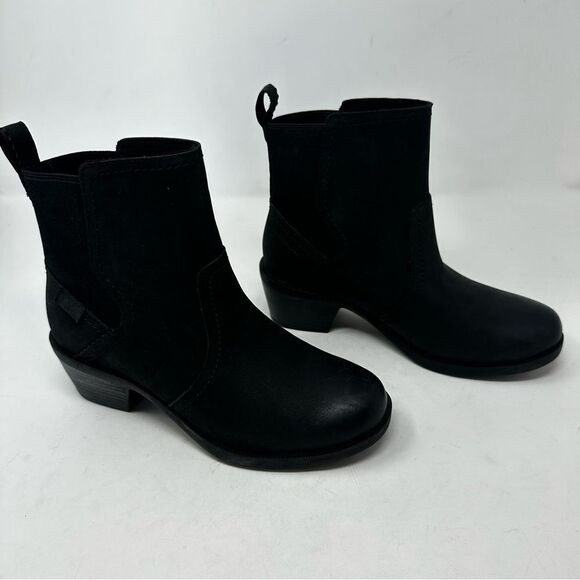 Teva Anaya Black Nubuck Slip On Booties Size 6 - Picture 1 of 10
